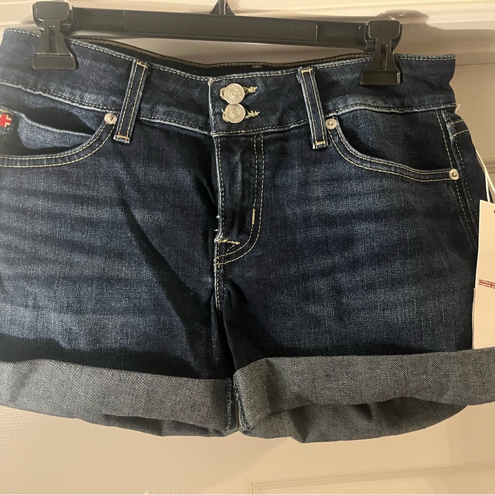 Hudson Jeans Blue Jean Shorts with Cuffed Hem